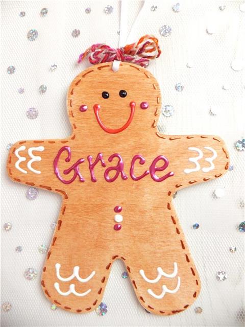 Gingerbread Man Christmas Decoration - Grace